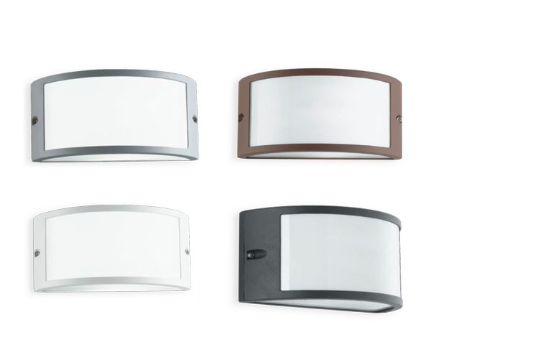 Applique per esterno in alluminio bianco , nero , silver o corten con diffusore in policarbonato IP54 1XE27 non inclusa AUSTIN Applique per esterno in alluminio bianco , nero , silver o corten con diffusore in policarbonato IP54 1XE27 non inclusa AUSTIN